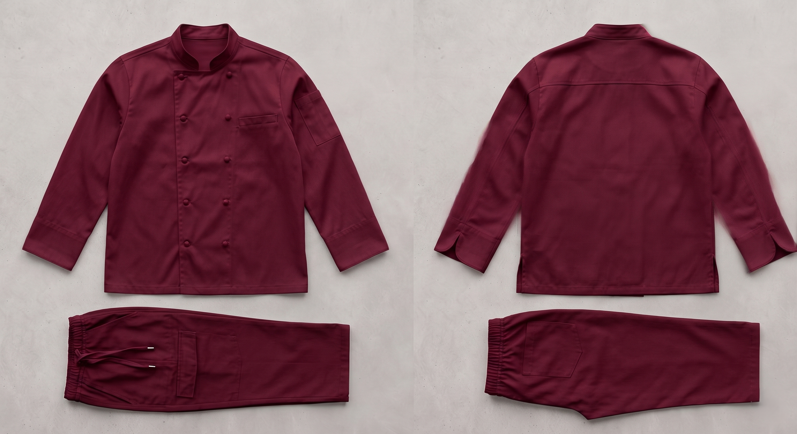 Aşçı Üniforma Takımı Bordo