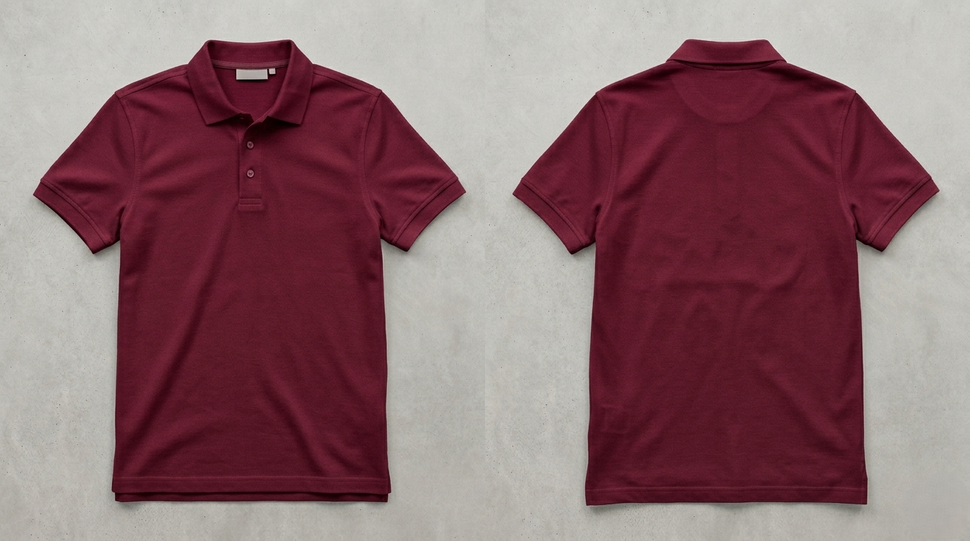 Polo Yaka Kısa Kollu Bordo